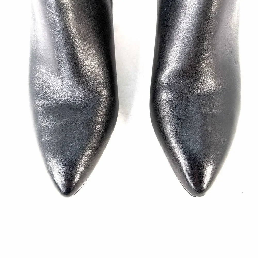 Cole Haan Elyse W14979-001 Boots Women's US 10B Black Leather Block Heel